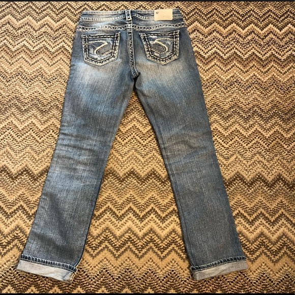 Silver Aiko Mid Straight Stretch Jeans 26/30 - Picture 2 of 6